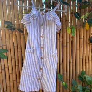 Stripped blue and white girls dress
